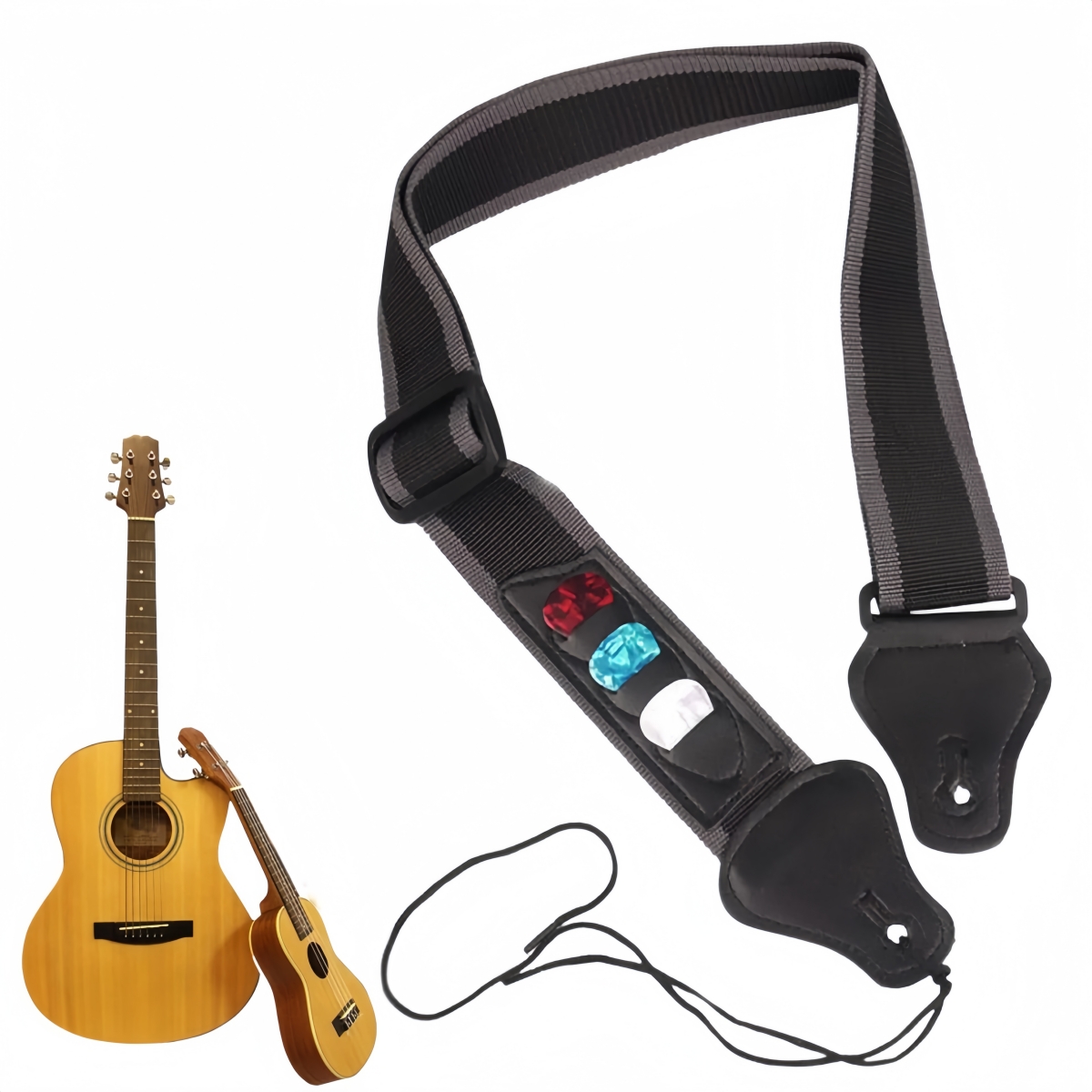 Electric Guitar Pick Pack - Tracolla per chitarra in pelle PU