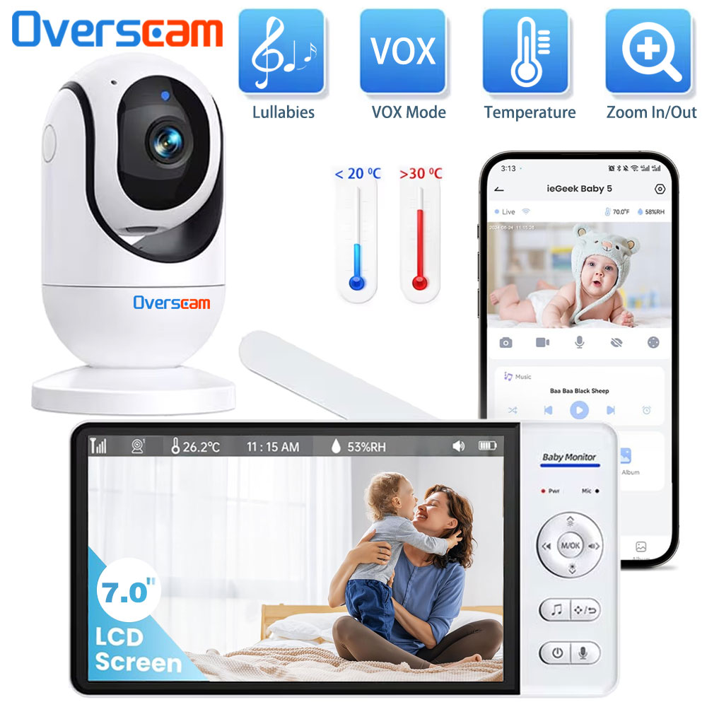 Audio Detect Music - Schermo da 7,0 pollici Baby Monitor