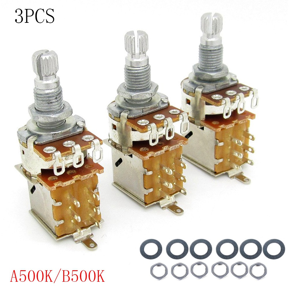 Electric Guitar Pick Pack - Set di 3 potenziometri A500K B500K