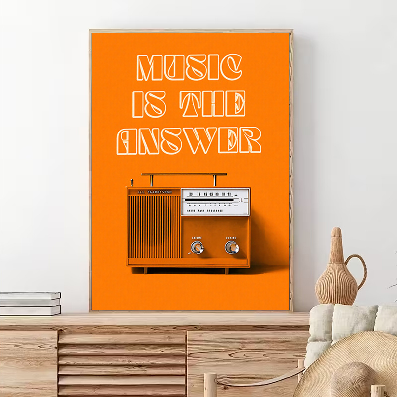 Audio Music Background Free - Quadro su Tela Senza Cornice con