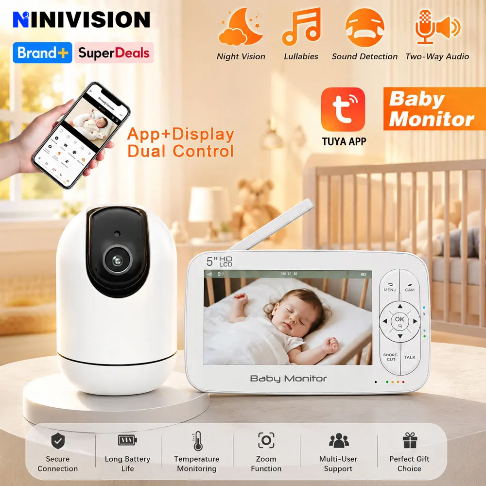Audio Detect Music - Baby Monitor Smart WiFi con Schermo