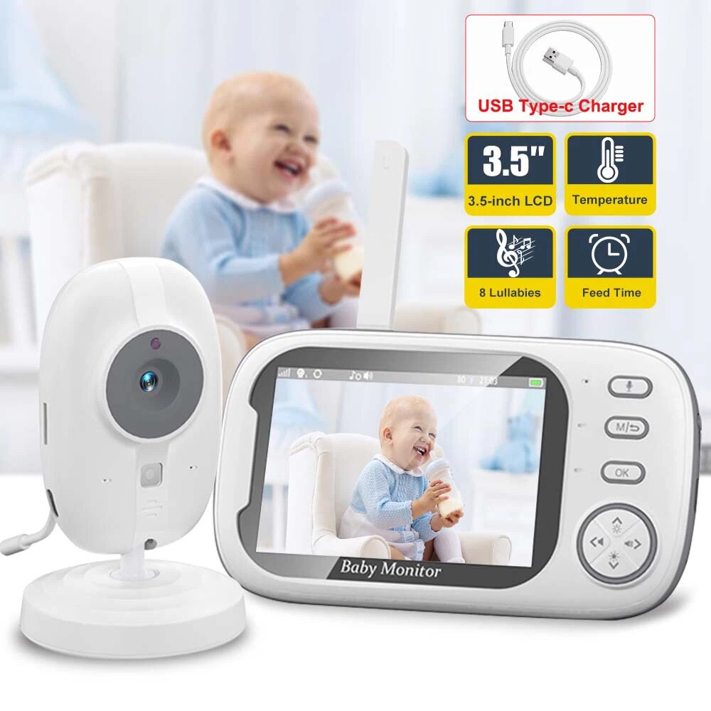 Audio Detect Music - 3.5 ''Video Baby Monitor 2.4G Mother