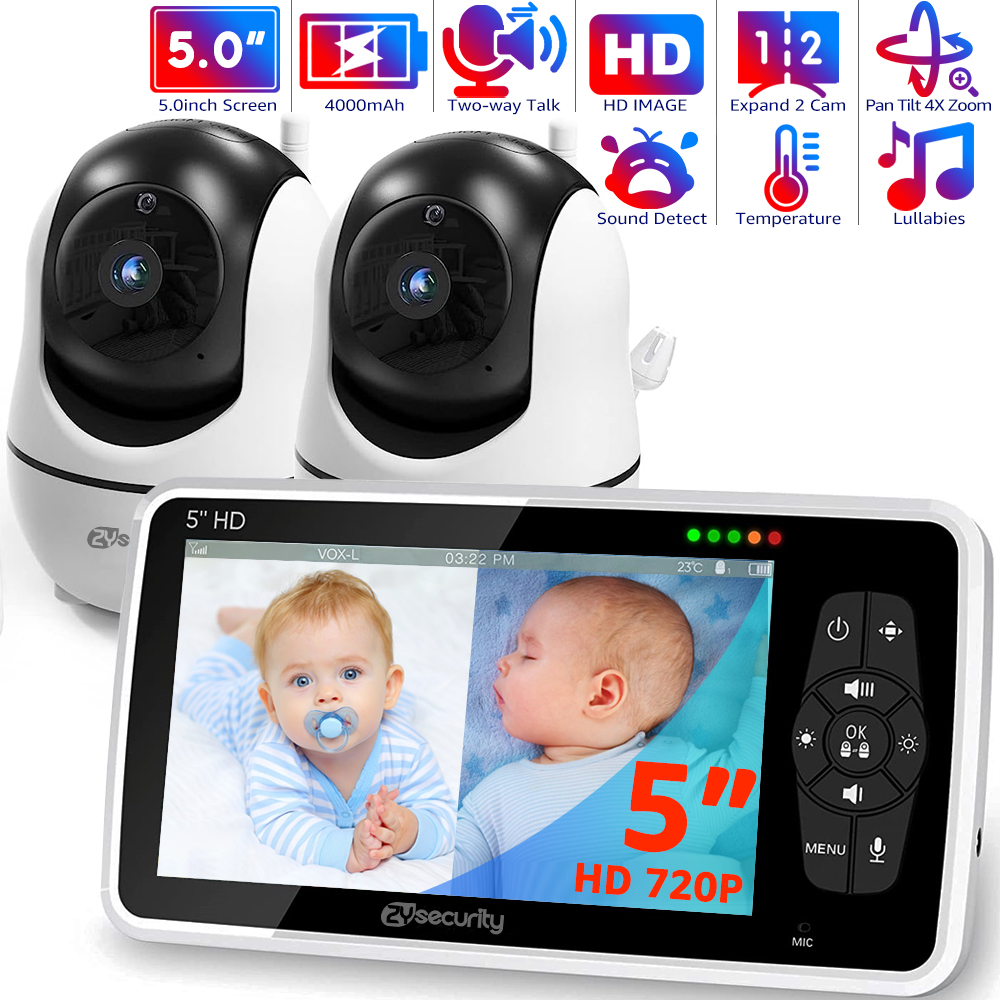 Audio Detect Music - Baby monitor video da 5'' con