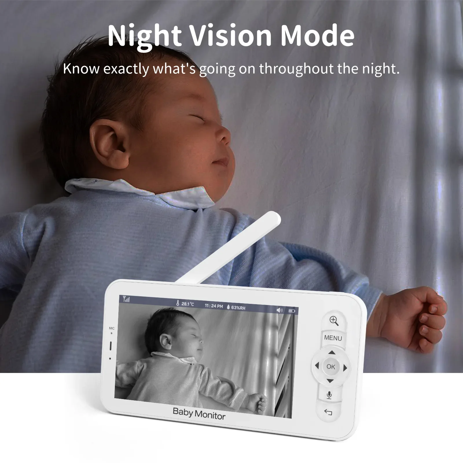 Baby Monitor HD LCD da 5 polli - Audio Detect Music recensione e prezzo