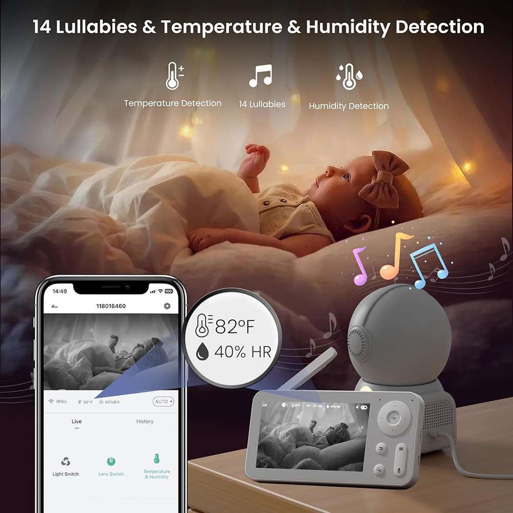 Baby monitor 2K con 2 telecame - Audio Detect Music recensione e prezzo